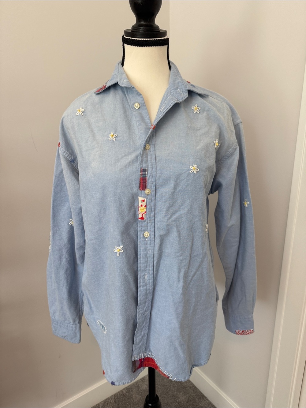Ralph Lauren Light Blue Denim Embroidered Button-Up Oxford Shirt